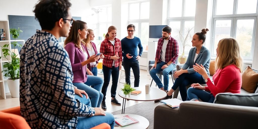 Aktive Coaching-Session mit Teilnehmern in Heidelberg.